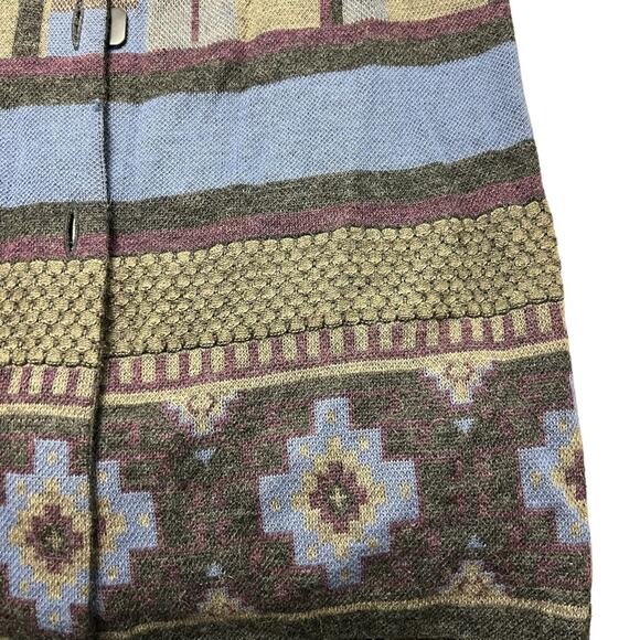 SOL Women Large Baby Alpaca Cardigan Sweater Merino Wool Fur collar Grandpa Warm - Picture 11 of 16